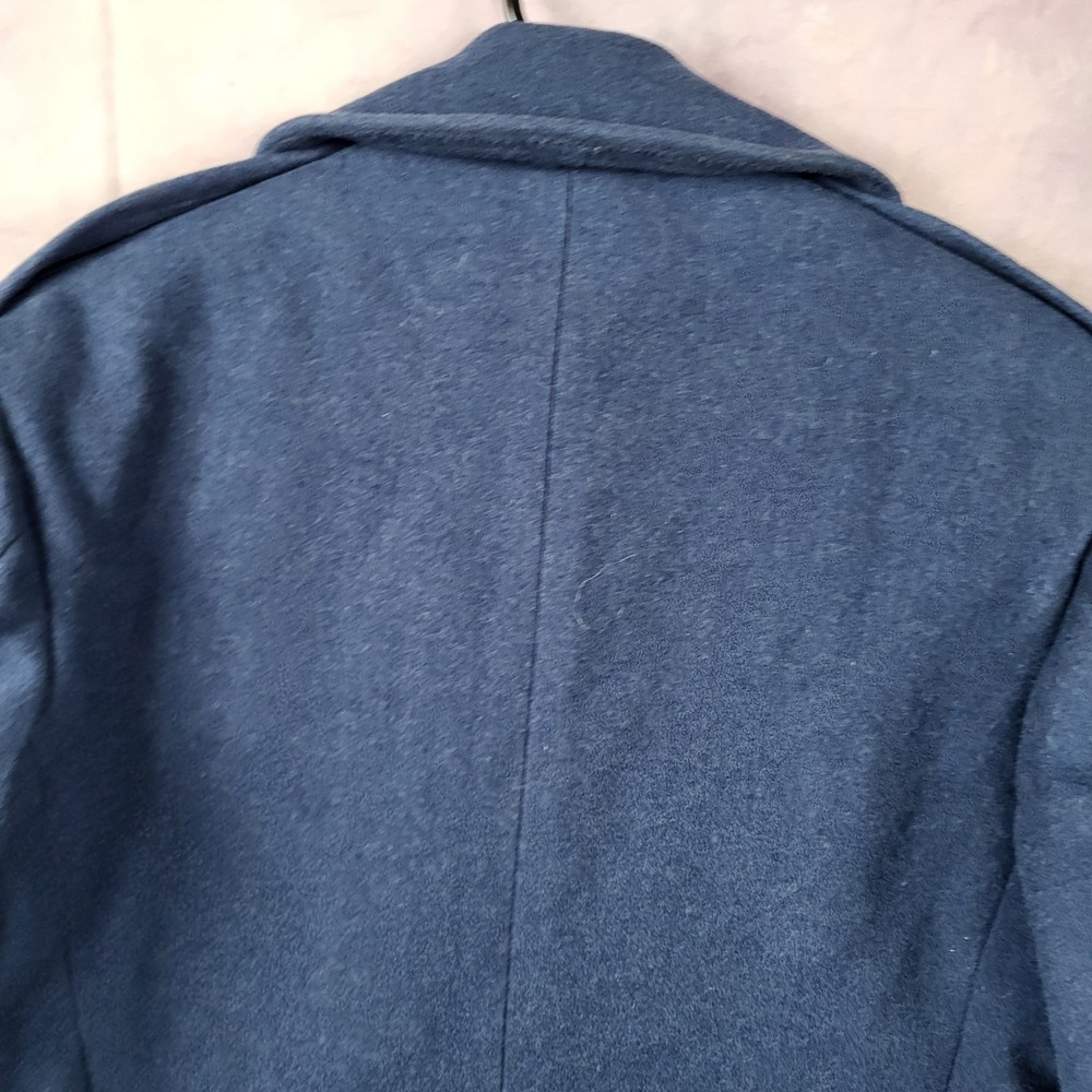 VINTAGE 1951 Wearbest Coat Co Wool Overcoat Blue 85 28oz USAF Size 35S MENS SMAL - Picture 15 of 16